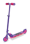 The Ozbozz Lightning Strike Foldable Light Up Kick Scooter in pink and purple shines with vibrant colors and features red handle grips and wheels. It boasts a folding mechanism, LED deck, sleek black “Skye Aqua” surface, and a reliable rear brake for style and safety.