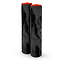 A pair of Madd Gear MGP MFX Viral Grind Black/Grey Stunt Scooter Grips, measuring 180mm and crafted for durability from a high-quality TPR compound. These grips feature a wavy, textured pattern to enhance grip, standing upright side by side on a white background and truly embodying the essence of Viral Grind grips.