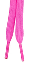 Close-up of two Moxi Beach Bunny 274cm Skate Laces in bright pink, complete with plastic aglets, against a white background, highlighting their vivid color ideal for roller skates.