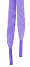A close-up of the two tips of the Moxi Beach Bunny 299cm Skate Laces in purple reveals their braided texture, highlighting intricate weaving details. The vibrant hues stand out against a stark white background, echoing the lively spirit of roller skating.