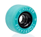 A teal green longboard wheel from Mindless Viper features white text on the side. The text reads "MINDLESS LONGBOARDS," indicating an "82A" hardness and a "65 MM" diameter for excellent grip and control during downhill rides. The wheel is designed with a durable black inner core.