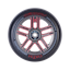 The Oath Binary 110mm Stunt Scooter Wheel, styled in red and titanium, is a lightweight hollow-core wheel featuring the "BINARY" and "OATH" labels. It is designed with impact-resistant multiple spokes and showcases the specifications "88DU/110x24MM" along the rim. This wheel is enhanced with high-grade bearings to ensure optimal performance.