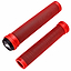 These ODI Longneck SLX Red Stunt Scooter Grips, measuring 160mm, are crafted from durable Krayton rubber. They feature a ribbed texture and black end caps. The cylindrical grips also display raised text and the ODI logo near the ends, providing both style and functionality for your ride.