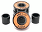 The product image features a set of four Logic ABEC 11 Orange Scooter Bearings with prominent orange labeling, accompanied by two cylindrical spacers on each side against a white background—perfect for professional setups.