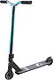 Introducing the Panda Primus Complete Stunt Scooter by Panda, a vibrant and lightweight scooter with a striking neochrome handlebar and sleek black deck. Its compact, black wheels beautifully complement the white logos on the deck. Crafted specifically for beginners, this scooter blends modern elegance with user-friendly design.