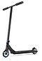 The Ethic DTC Pandora Complete Stunt Scooter (M) - Neochrome is a stylish black scooter featuring a sturdy frame and a T-bar handle equipped with textured grips. Its neochrome wheels and clamp enhance its aesthetic appeal, while the non-slip deck is ideal for performing street tricks and freestyle riding.