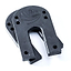 Two Paris V2 Black Longboard Riser Pads, each with multiple holes and a logo featuring stylized wings, are stacked on top of each other against a white background. These 1/4" riser pads from Paris are perfect for enhancing your longboard setup with both sturdiness and style.