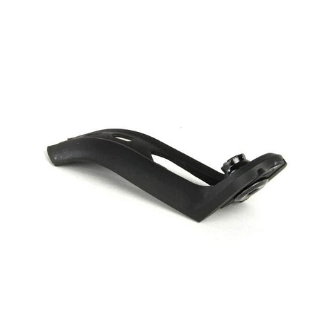 A black plastic door handle with a curved design, echoing the sleek lines of an Ethic DTC Nylon Stunt Scooter Brake, lies on a white background.