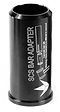 The Blunt Envy SCS Scooter Bar Adapter - Oversized is a stylish black cylindrical adapter with white text designed for converting bar systems. It fits seamlessly onto HIC bars or oversized internal diameter bars and includes a detailed illustration showing the adapter securely attached to any compatible bar.