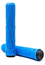 Introducing the CORE Pro Blue Stunt Scooter Grips - 170mm by CORE, designed for ultimate performance and style. These grips feature a blue color with black end caps and are perfect for stunt scooters. They showcase a textured geometric pattern that enhances grip while offering impact protection through a shock-absorbing compound. The text "CORE" and "C3" is embossed on them, adding to their sleek appearance, with one grip standing upright while the other lies horizontally.