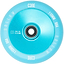 Close-up of a mint blue CORE Hollow Core V2 110mm stunt scooter wheel, featuring a central black bearing with ABEC-9 precision. The wheel displays white text indicating its specifications: 110mm, 88A, and "Hollow Core" design.