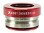 The Root Industries Integrated Stunt Scooter Headset in red features engraved specifications on the silver section and includes high-quality sealed bearings for a smooth ride.