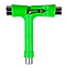 The Sushi Ultimate Ninja Skateboard Multi T-Tool in green is an ergonomic skateboarder's tool that includes metal sockets at each end and an integrated Phillips head screwdriver for convenience. Branded with the name "Sushi," it's your essential Allen/Philips tool for a smooth ride.