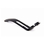 A close-up of the Ethic DTC Bolt On Stunt Scooter Brake in black showcases a curved plastic bracket with a cut-out design, specifically crafted by Ethic for supporting stunt scooters. The bracket's smooth finish, reminiscent of steel, gives it a lightweight appearance against the white background.