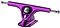 A Magic Magenta skateboard truck with a sleek design, featuring a central bolt and visible branding on the baseplate, reminiscent of the Paris V3 series.