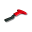 The Heelys Wheel Removal Tool, featuring a red handle with a T-shaped grip for easy handling and a flat, metal blade with a straight edge, is perfect for opening boxes or cans. It also includes a convenient hole near the end. This tool is as essential to your toolbox as wheels are to Heelys.