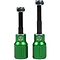The Apex Barnaynay Aluminium Stunt Scooter Pegs in green are two sleek metal tools, each with a threaded black screw on top. One is taller than the other, both showcasing the Apex logo, which resembles a stylized "A," on their bodies. These robust pegs are ideal for enhancing your trick scooter's performance and style.