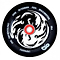 The Infinity Yin/Yang 110mm Stunt Scooter Wheel in black and white features a bold tribal design with a semi-hollowcore structure. The edge displays "One Hundred Ten Millimeter" along with "Infinity 88A IPS Technology," and it is equipped with precision ABEC 9 bearings for smooth rides.
