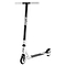 Introducing the Xootz Complete Stunt Scooter - Invert White, a stylish scooter designed with durable aluminium construction and a T-shaped handlebar. This scooter showcases a sleek black deck adorned with white graphics, complemented by comfortable white rubber grips. The front wheel is black, and the back wheel features a white fender, making it an excellent choice for beginners.