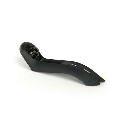 A black plastic car phone holder, engineered to mount on a dashboard with a smooth, curved design and an adjustable hinge mechanism, similar to the sleek aesthetic typical of Ethic DTC scooter accessories.