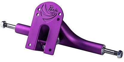 The Paris V3 Magic Magenta Longboard Trucks, featuring a bold purple design with the "Paris" logo, highlight the signature metal components and sleek finish of the V3 series. Perfect for longboard enthusiasts, these 180mm trucks ensure secure attachment of wheels to your skateboard deck.