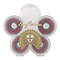 A translucent plastic case designed in the shape of a flower contains four red and silver skateboard bearings from Enuff. The label features "Enuff Swiss" with a gold emblem, emphasizing the high precision and low friction of these bearings, which are infused with nitride oil for optimal performance.