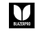 The Blazer Pro Logo Sticker - Black showcases a striking white, abstract leaf-like logo set on a black square, with bold white "BLAZERPRO" text beneath it. This captivating design is perfect as a medium-sized sticker to express your passion for Blazer Pro.