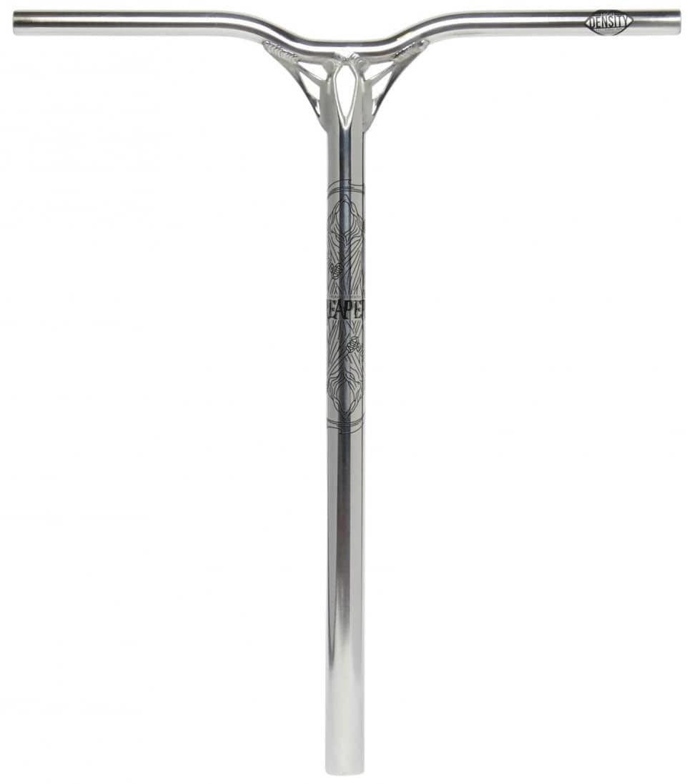 A stylish chrome stunt scooter bar with a Y-shaped design and understated geometric patterns at the center. The brand "Blunt Envy" stands out on the front, offering IHC compression for peak performance.