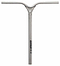 The Blunt Envy Union Titanium Oversized HIC Stunt Scooter Bars in Raw Silver, measuring 650mm x 580mm, feature a sleek Y-shaped design with a small black logo near the base, making them ideal for stunt scooter enthusiasts.