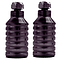 Standing side by side against a white background are two black, ribbed Dare Sports Stunt Scooter Pegs from the Dare brand. With their hexagonal tops and CNC-machined construction, they resemble sleek and sturdy industrial components or tools, showcasing precision and durability.