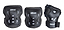 Introducing the Bullet Blast V2 Junior Triple Skate Protection Pad Set in Black/White, this protective gear includes two knee pads and one wrist guard, all showcasing the "Bullet" branding for style. Designed with safety and comfort in mind, these pads feature a sleek design with cushioning and adjustable straps.