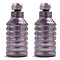 Two CNC machined, chrome, ribbed cylindrical objects with hexagonal bolts on top stand side by side against a white background. These Dare Sports Stunt Scooter Pegs are ideal for enthusiasts seeking durability and style.