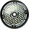 The Root Industries Honeycore 110mm Stunt Scooter Wheel in Black / Mirror Chrome features a unique honeycomb design on its metal core, with "Honeycore" and "Root Industries" printed in white on the outer rubber. This top-tier wheel is equipped with Root Industries' high-quality central bearing for an exceptionally smooth ride.