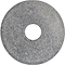 The Dial 911 M8 SCS Compression Cap - Standard Sized, from the Dial 911 brand, is a large silver metallic washer with a smooth, circular shape and a central hole. Displayed on a white background, its textured surface suggests a galvanized finish that gives it a mottled appearance, reminiscent of those used for scooter forks in M8 threads.