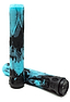 The CORE Pro scooter grips, featuring an Arctic Teal and Black pattern, stand elegantly against a white background. These 170mm handles are designed for stunt scooters with textured surfaces and proudly display the "CORE" logo. Crafted from a shock-absorbing compound to enhance impact protection, they are positioned upright and leaning against one another.