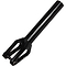 The Dare Dimension SCS/HIC Stunt Scooter Forks, offered by Dare in a stylish black finish, are crafted from CNC machined 6061 T6 aluminum. These forks feature a sleek cylindrical stem with open-ended prongs at the base and include a bolt for easy attachment. Designed for enhanced performance, they support both SCS and HIC compression systems.
