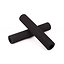 Two Ethic DTC Foam Black Stunt Scooter Grips - 170mm are crossed against a white background. These cylindrical grips have a smooth, soft texture that offers excellent grip for scooter enthusiasts.