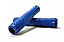 Two Ethic DTC Blue Stunt Scooter Grips, each measuring 170mm and made from durable thermoplastic rubber, are displayed resting one atop the other against a plain white background. Designed for ultimate comfort and control, these grips are perfect for enhancing style and performance on any ride.