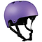 The Harsh EPS Skate / Scooter Helmet in matte purple boasts a sleek surface, complemented by black adjustable straps and a secure under-chin buckle. It features a lightweight design with multi-directional venting, incorporating several small openings on top for enhanced airflow.