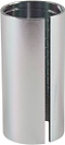 A cylindrical metal object featuring a vertical slit along its length, the Dial 911 HIC Scooter Compression Shim by Dial 911 boasts a smooth, reflective surface with a metallic finish that resembles components used in scooters or high-performance compression setups.