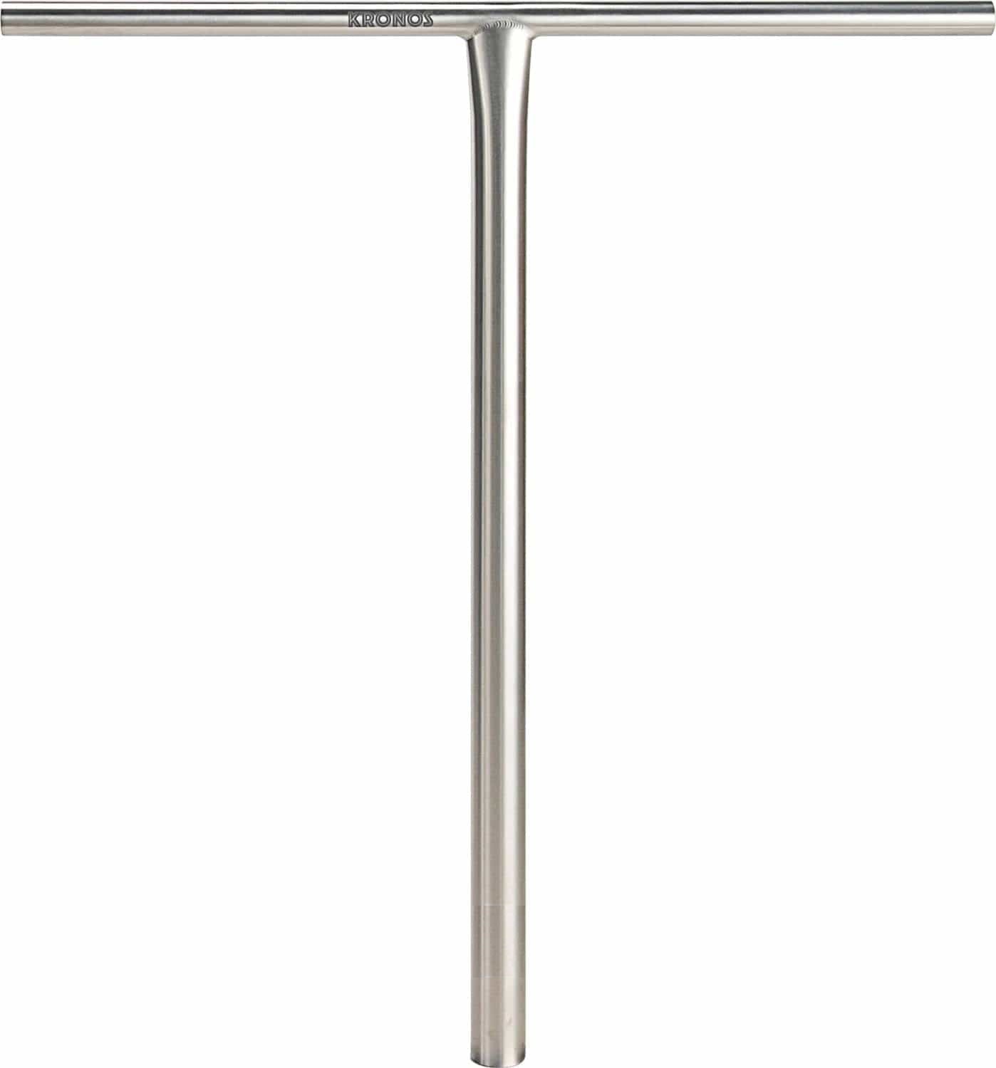 A raw-finished, oversized titanium T-bar from Longway, the Kronos 600mm x 610mm stunt scooter handlebar offers strength and style—ideal for riders seeking durable, high-quality bars.