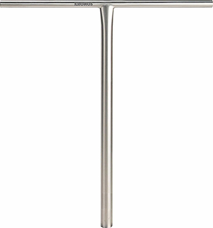 A raw-finished, oversized titanium T-bar from Longway, the Kronos 600mm x 610mm stunt scooter handlebar offers strength and style—ideal for riders seeking durable, high-quality bars.