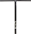 The Lucky ProBar Steel Oversized SCS Stunt Scooter T-Bars in black feature a cylindrical center with a horizontal top piece. A label near the joint provides product information, making it ideal for SCS setups. These bars measure 660mm x 660mm.