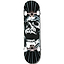 The Madd Gear (MGP) MGP Gangsta Series Scream Complete Skateboard - 7.75" x 31" features an eye-catching graphic of a roaring skull on the deck, set against a black background with white details. Ideal for beginner skateboarders, it comes with smooth white wheels and sleek silver trucks.