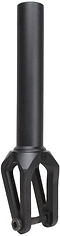 A black cylindrical metal object with a textured grip at the bottom, resembling the Native Stem SCS/HIC Stunt Scooter Fork. Perfect for street riding, its smooth upper section and bracketed base with bolts make it an excellent choice for beginner riders aiming to upgrade their mechanical components.