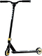 Introducing the Panda Primus Complete Stunt Scooter in Black and Gold. This sleek, durable scooter features gold-accented wheels and clamp, along with "PANDA" vertically printed on the T-shaped handlebars. Designed with a flat deck, it's lightweight yet strong, making it ideal for beginner riders aiming to master tricks.