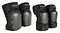 Introducing the Pro-Tec Street Knee / Elbow Skate Protection Pad Set - Black, a high-quality set of protective gear featuring hard shell caps and metal rivets. Ideal for skateboarding and rollerblading, these black pads offer excellent safety for your adventures. The sturdy straps are proudly embellished with the Pro-Tec logo, ensuring both durability and style.