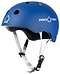A Matt Blue Pro-Tec Classic Certified Skate / Scooter Helmet comes with white adjustable straps and ventilation holes on top. This extreme sports helmet features a high-impact absorbing ABS shell and displays the Pro-Tec logo on the sides, ensuring both safety and style.
