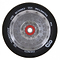 A raw silver wheel from Infinity, showcasing a red center bearing and an intricate black design on the hub, comes equipped with ABEC 9 bearings for exceptional performance. The wheel is inscribed with "110mm Stunt Scooter Wheel," "88A," and "Infinity," highlighting the IPS with Semi Hollowcore technology.