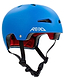 The REKD Elite 2.0 Skate / Scooter Helmet in blue features black straps and a vibrant red interior lining, along with air vents. With "REKD Protection" prominently displayed on the side, it is crafted for those who prioritize both style and safety in their gear.
